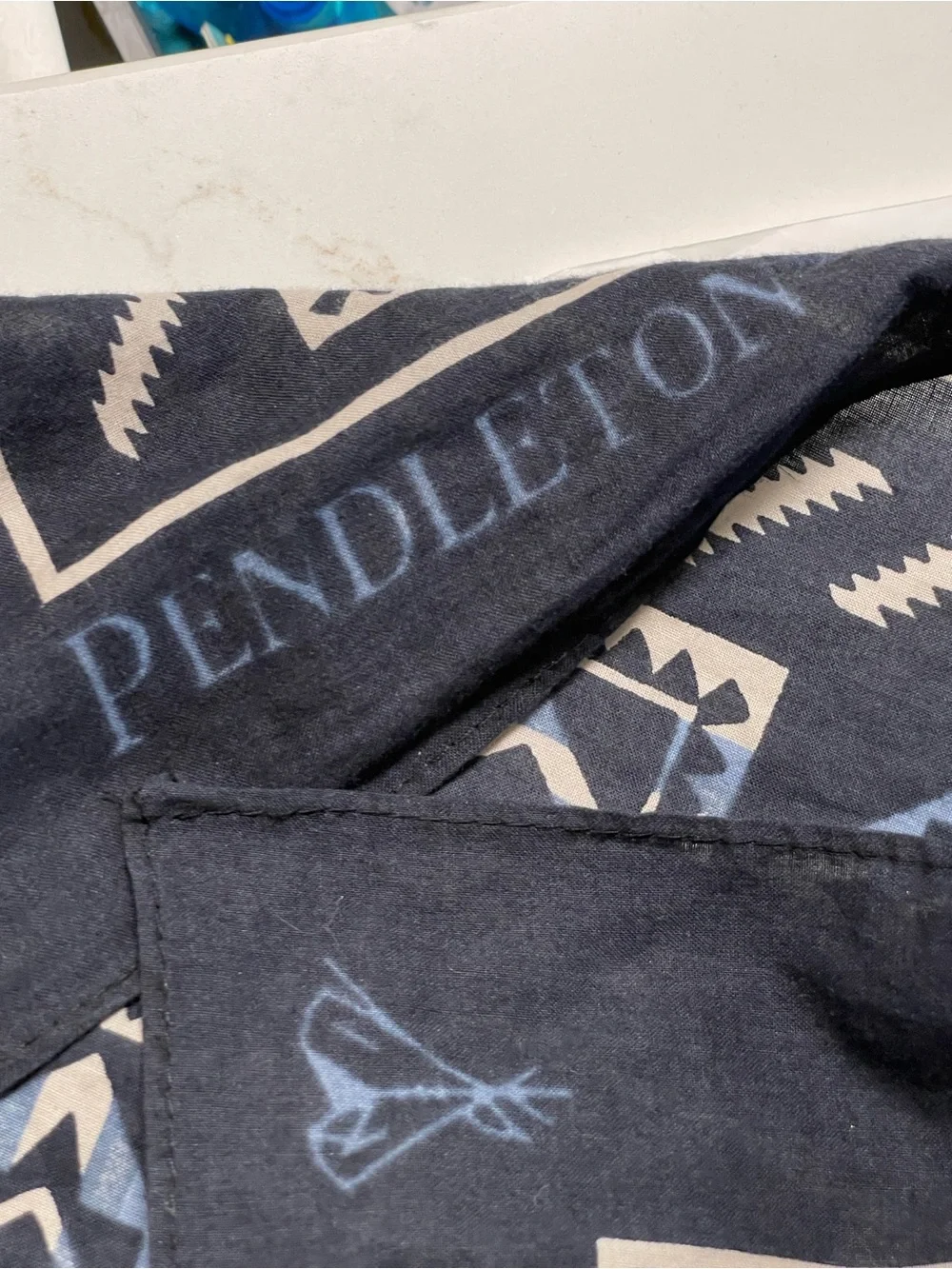 Pendleton Black and Cream Southwestern Print Scarf